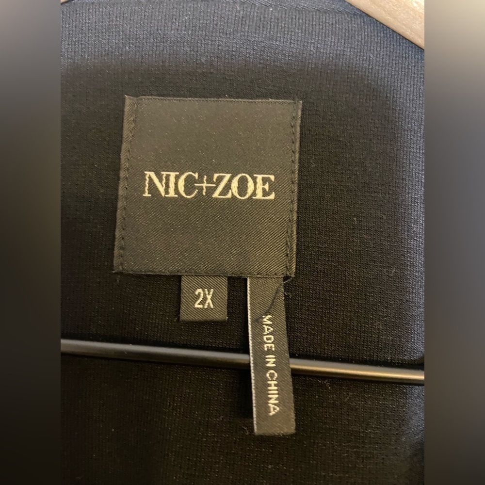 Nic + Zoe Half Zip Cardigan Sweater Womens 2X Black Long Sleeve Viscose - Picture 4 of 8